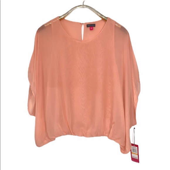 Vince Camuto Coral Chiffon Layered Blouse​ - Picture 4 of 13